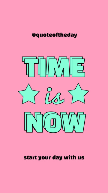 Inspirational Words About Time And Star Of Day Instagram Story Modelo de Design