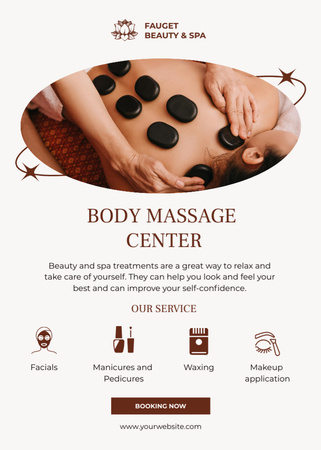 Hot Stone Massage Treatment Flayer Design Template