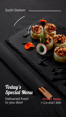 Restaurant Offer of Fresh Sushi Instagram Video Story – шаблон для дизайна