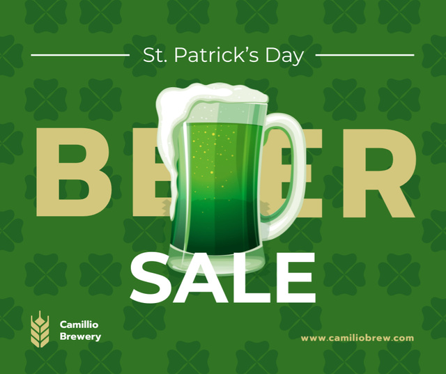 Saint Patrick's Day mug with beer Facebookデザインテンプレート