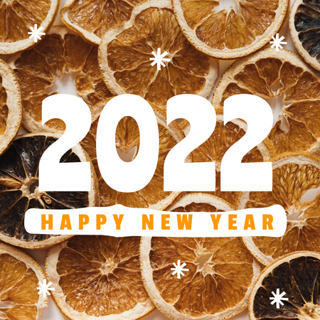 New Year Greeting with Dried Oranges Instagram Design Template