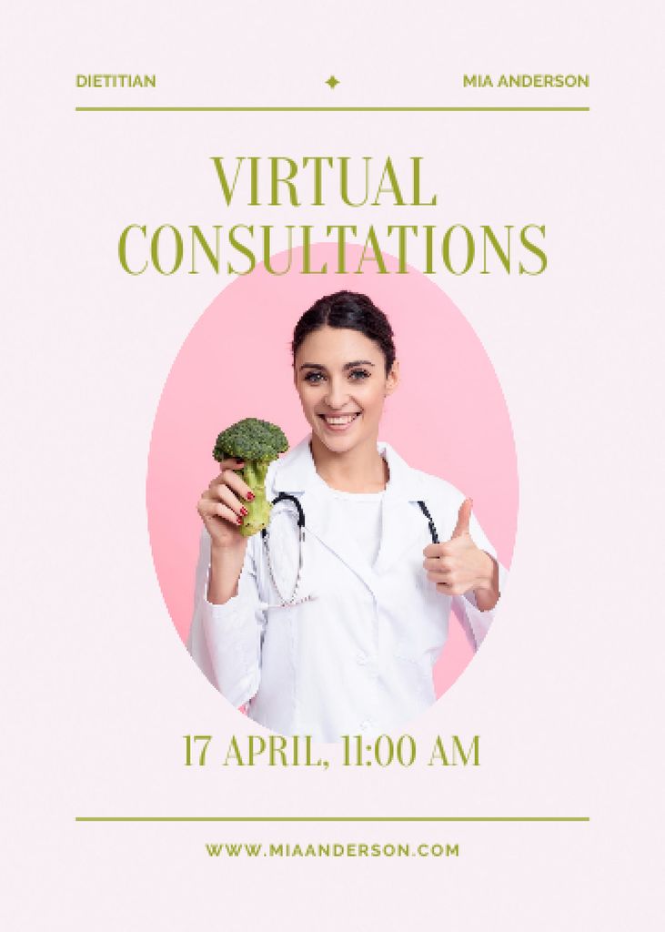 Plantilla de diseño de Virtual Dietitian Services Offer Invitation 