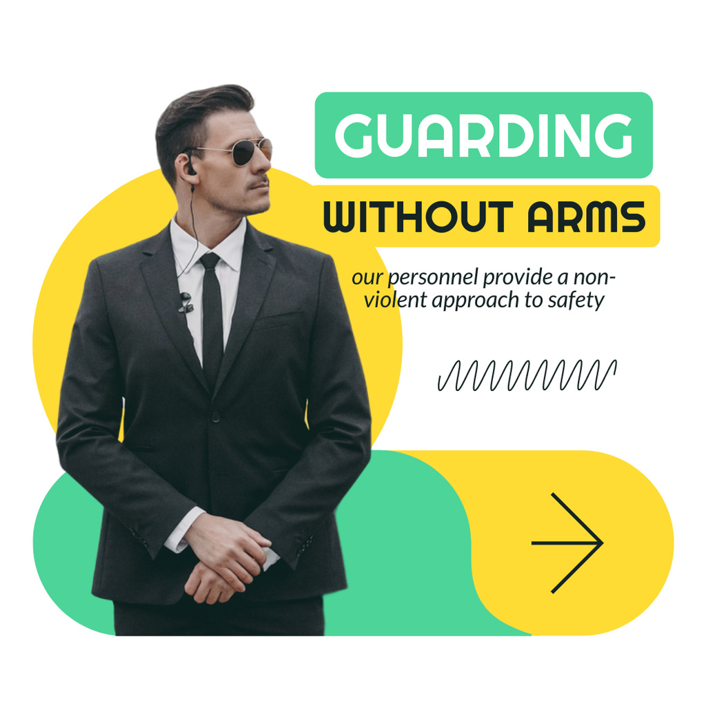 Services of Guarding without Arms Instagram tervezősablon