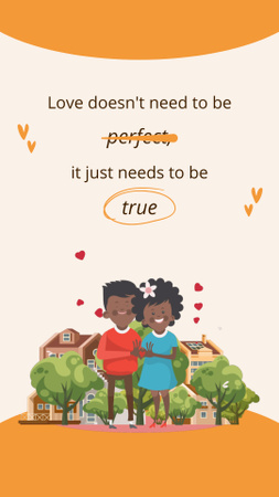 Quote about Love with Cute Happy Couple Instagram Video Story Design Template