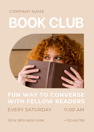 Book Club Ad with Reader Invitation Design Template