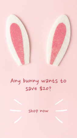 Pulzující Velikonoční Sváteční Věci Se Slevou V Růžové Instagram Story Šablona návrhu
