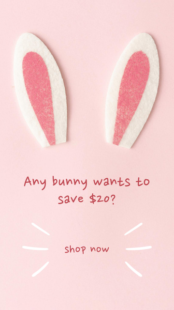 Vibrant Easter Holiday Stuff With Discount In Pink Instagram Story Tasarım Şablonu