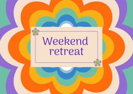 Ontwerpsjabloon van Postcard van Weekend Retreat Announcement