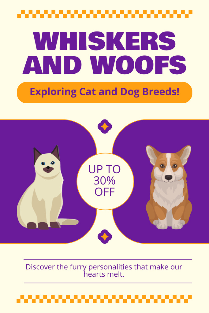 Purebred Cats and Dogs Pinterest Design Template