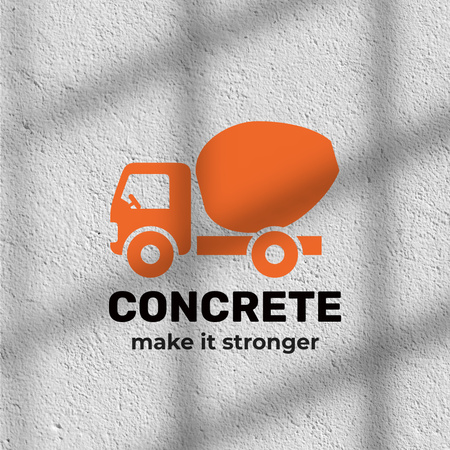 Cement Mixer Emblem Logo Tasarım Şablonu