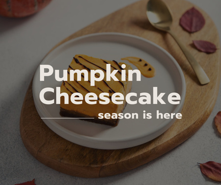 Ontwerpsjabloon van Facebook van Offer of Tasty Pumpkin Cheesecake