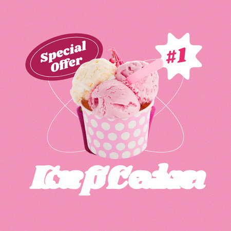 Yummy Ice Cream Offer  Animated Post Design Template