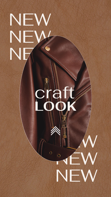 Designvorlage Woman in Stylish Leather Jacket für Instagram Video Story