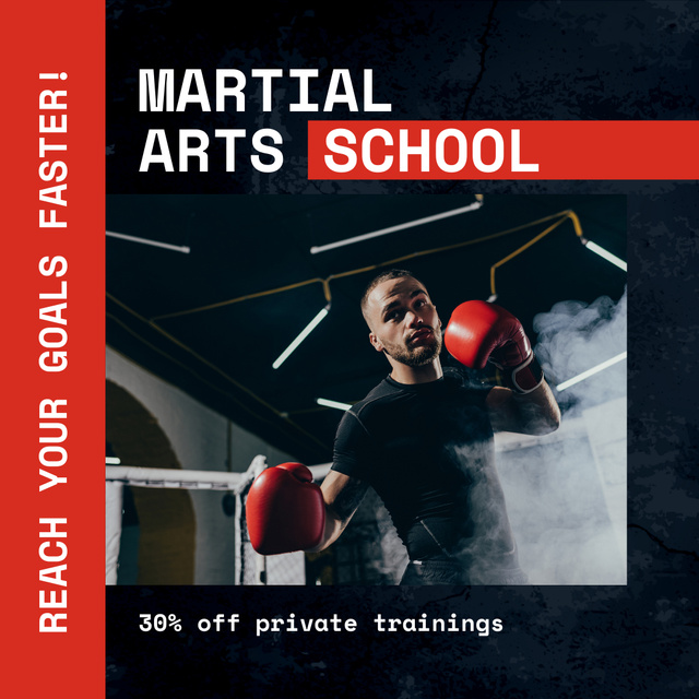 Discount On Martial Arts Private Trainings Instagram AD Design Template