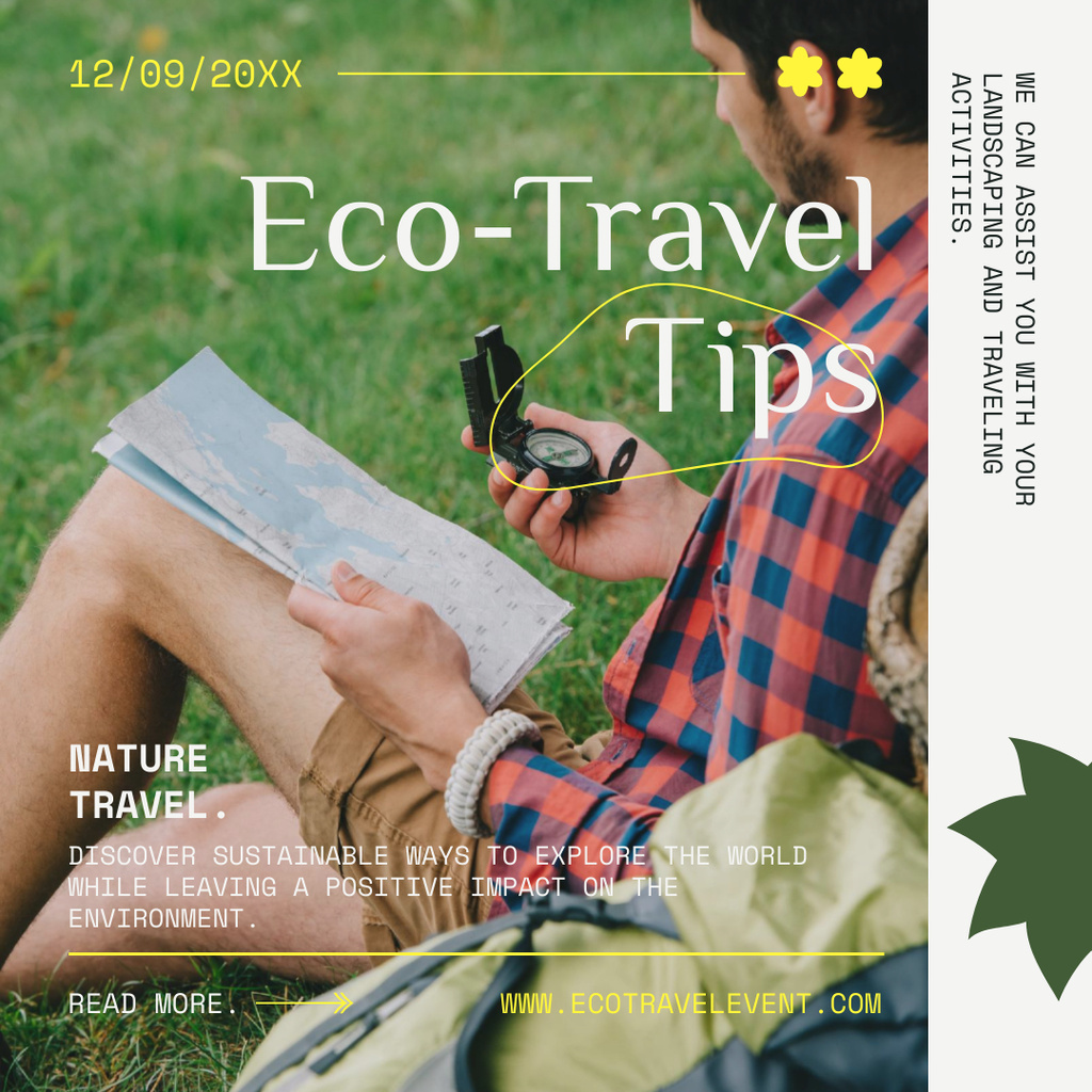 Ontwerpsjabloon van Instagram van Eco Travel Tips 