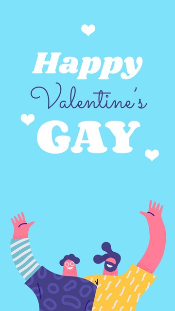 Valentine's Day Holiday Greeting with LGBT Couple Instagram Video Story Modelo de Design