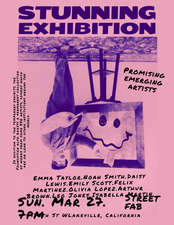 Designvorlage Art Exhibition Announcement in Retro Style für Poster 8.5x11in