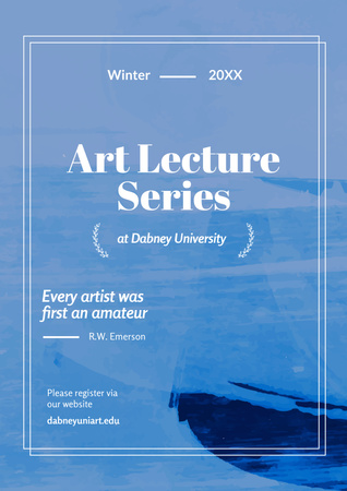 Designvorlage Ankündigung der Art Lecture Series für Poster