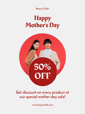 Mother's Day Offer of Discount Poster US Design Template