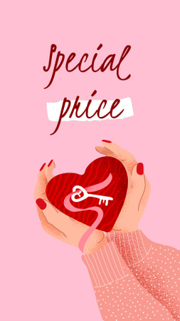 Designvorlage Cute Valentine's Day Holiday Greeting für Instagram Video Story