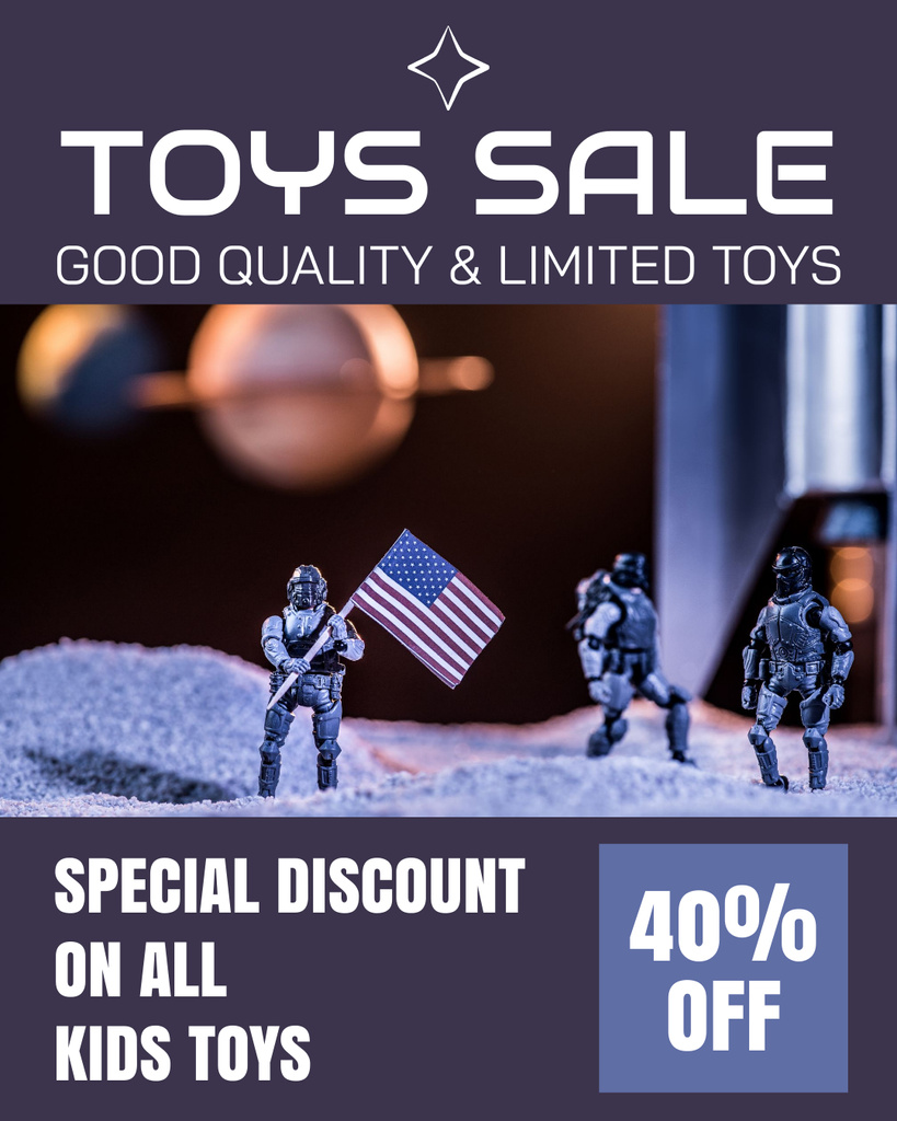 Designvorlage Special Discount on Small Figure Toys für Instagram Post Vertical