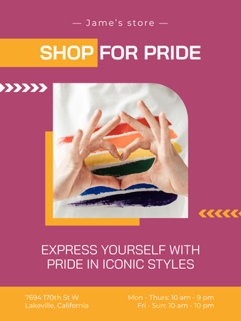 LGBT Shop Ad with LGBT Colors Poster US Tasarım Şablonu