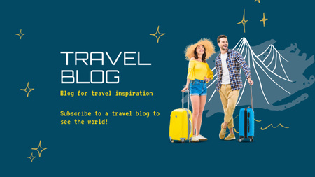 Travel Blog Promotion with Young Couple Youtube Modelo de Design