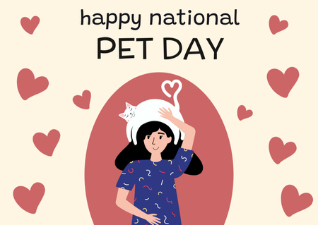 Happy National Pet Day Card Design Template