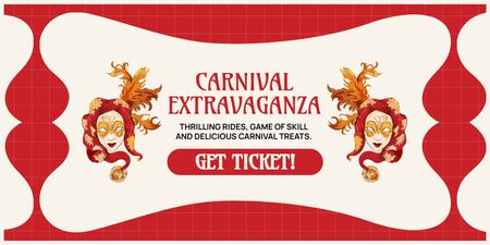Luxurious Masks And Carnival Extravaganza Announcement Twitter Design Template