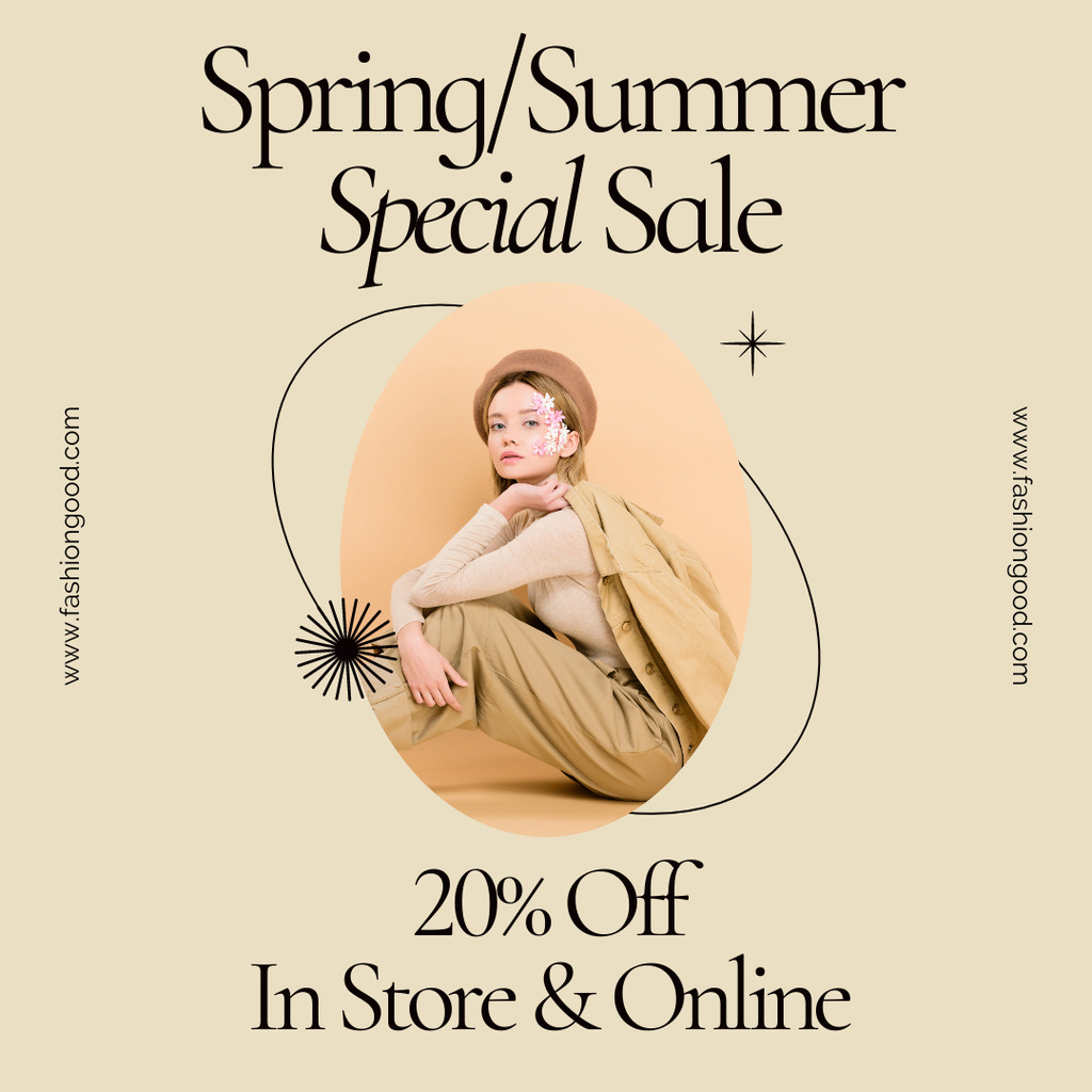 Plantilla de diseño de Spring Special Offer In Store and Online Instagram 