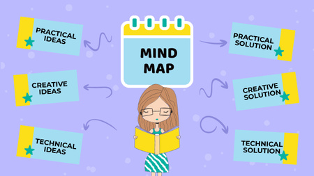 Карта разума с идеями и решениями Mind Map – шаблон для дизайна