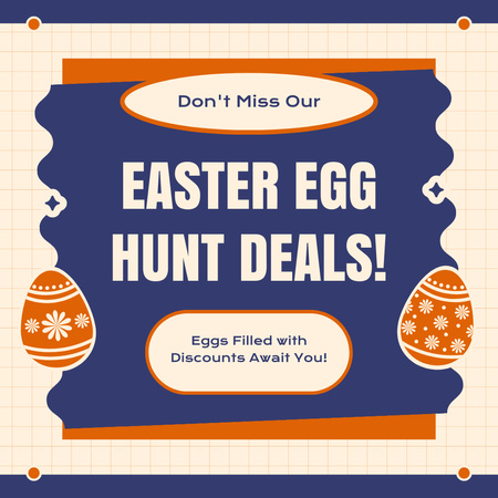 Plantilla de diseño de Anuncio de ofertas de búsqueda de huevos de Pascua Instagram AD 