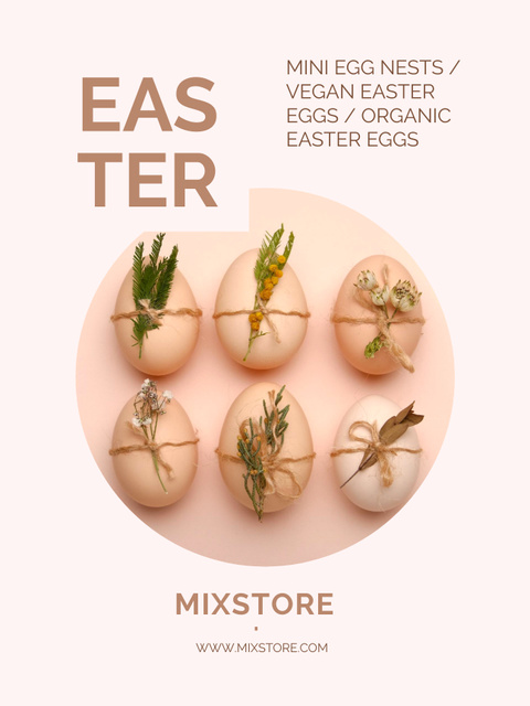 Easter Holiday Celebration with Decorated Eggs Poster US Šablona návrhu
