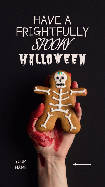 Plantilla de diseño de Funny Halloween's Gingerbread Instagram Story 