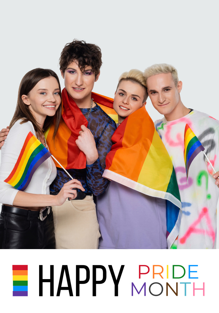 Awareness of Tolerance to LGBT with Group of People Poster 28x40in – шаблон для дизайну