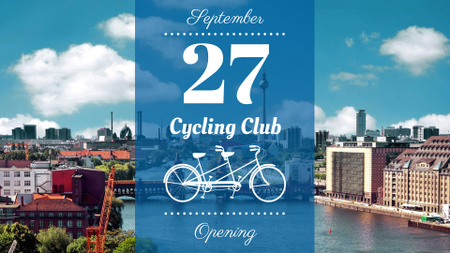 Cycling club opening announcement FB event cover Design Template