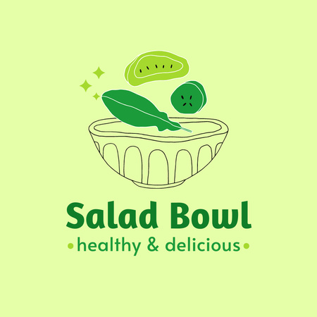Modèle de visuel Restaurant Ad with Fresh Salad - Logo