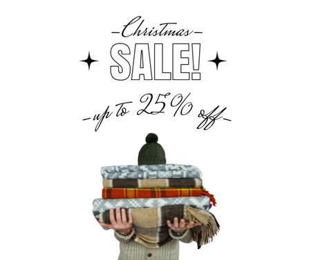Christmas Discount on Scarves Facebook Design Template