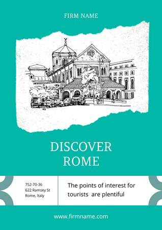 Tour to Rome Poster tervezősablon