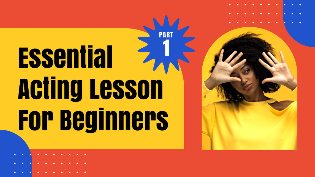 Designvorlage Essential Acting Lesson for Beginners für Youtube Thumbnail