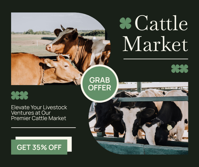 Ontwerpsjabloon van Facebook van Best Offers of Cattle Markets