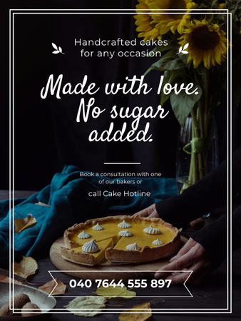 Plantilla de diseño de Promoción de pastel de calabaza artesanal por panadería Poster US 
