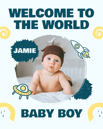 赤ちゃんを世界へ迎える Instagram Post Verticalデザインテンプレート