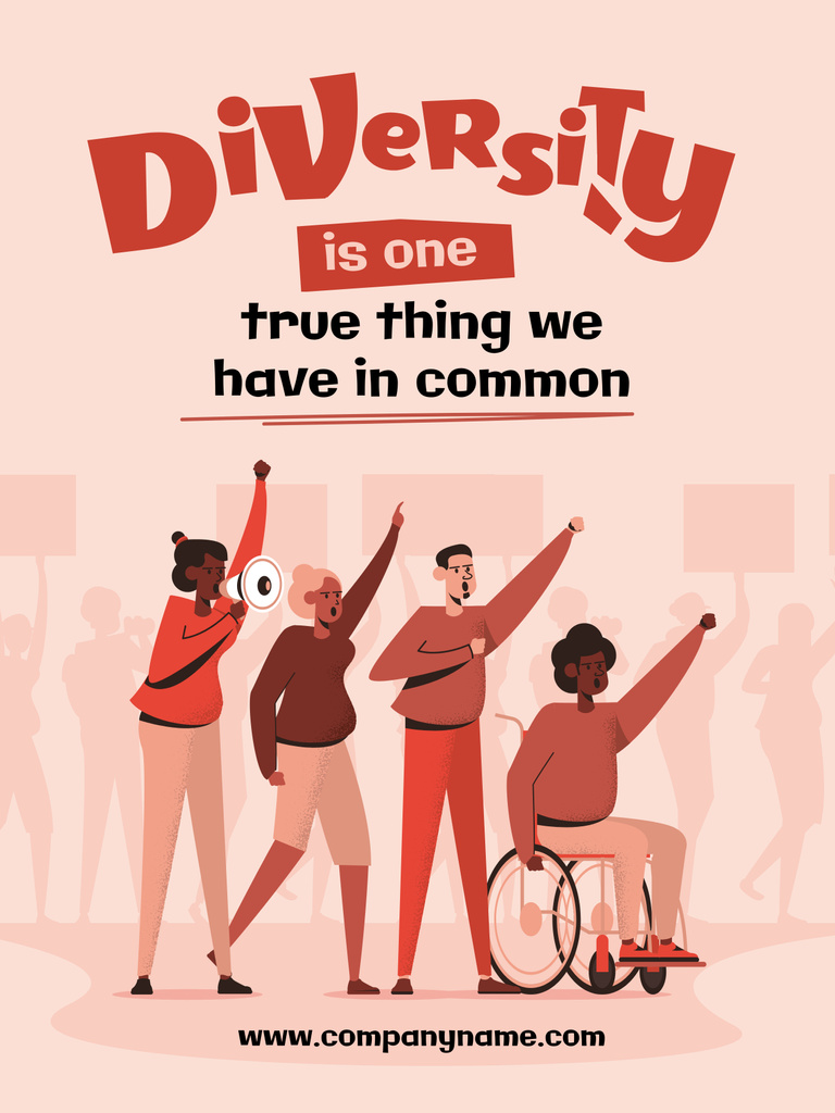 Enriching Quote About Unity In Diversity Poster 36x48in Πρότυπο σχεδίασης