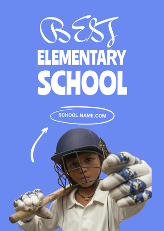Best Elementary School with Sports Classes Postcard A6 Vertical Design Template