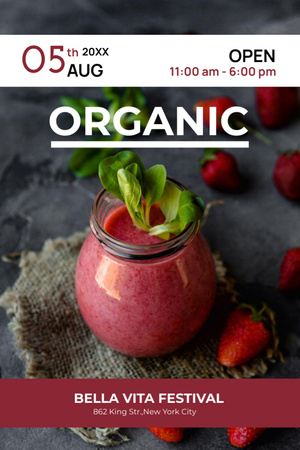 Plantilla de diseño de Blueberries for Organic food festival Invitation 6x9in 