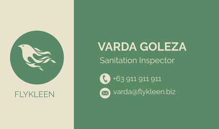 Ontwerpsjabloon van Business card van Sanitation Inspector Offer