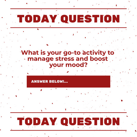 Designvorlage Question about Activity to manage Stress für Instagram