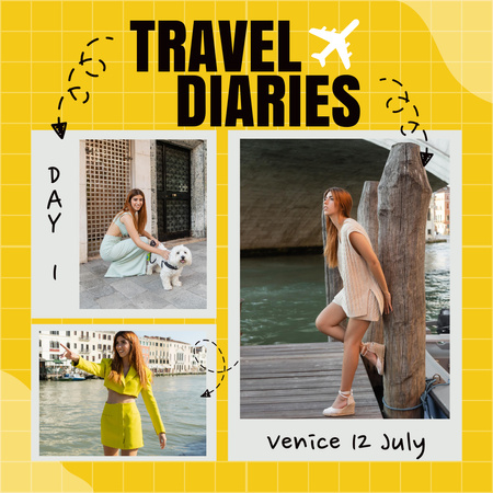 Designvorlage Venice Travel Diaries Promotion  für Instagram