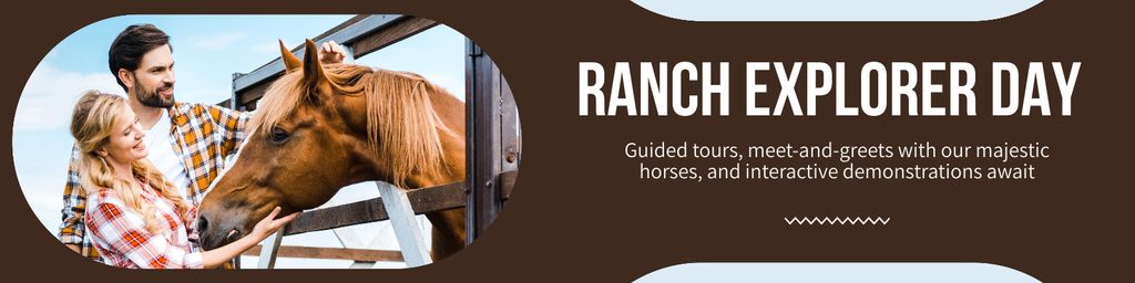 Designvorlage Exciting Ranch Exploration Day Announcement für Twitter